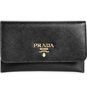 Prada Saffiano Leather Envelope Card Case